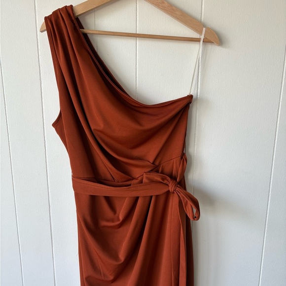 SHEIN Terracotta One Shoulder Dress | Size 1X - Picture 2 of 5